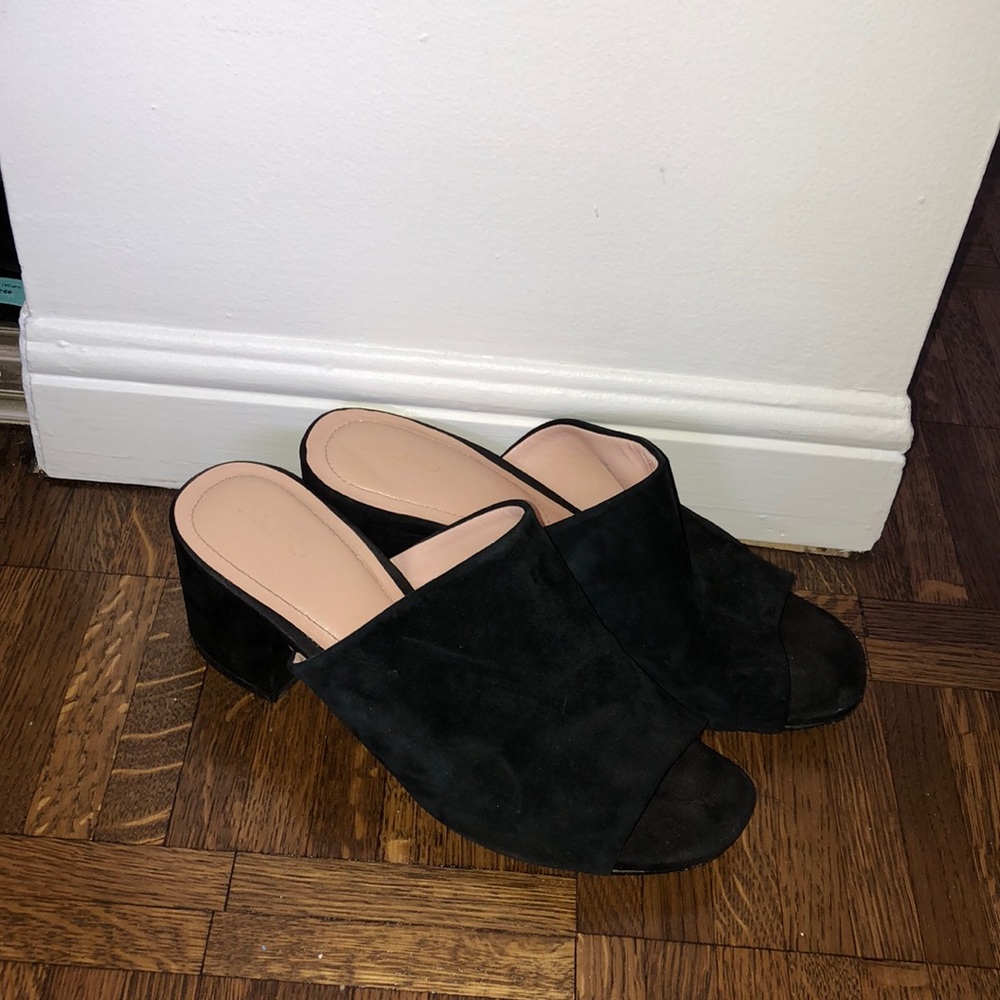 Aldo mule suede slip on heels
